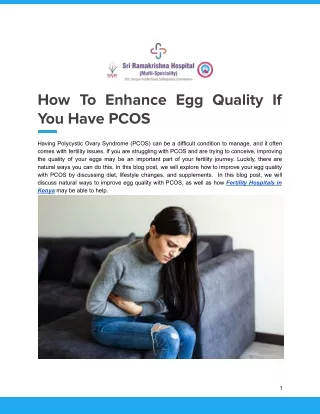 How To Enhance Egg Quality If You Have PCOS
