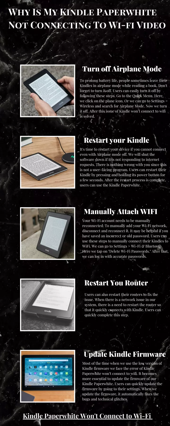 why is my kindle paperwhite not connecting