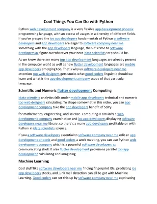 cool things you can do with python