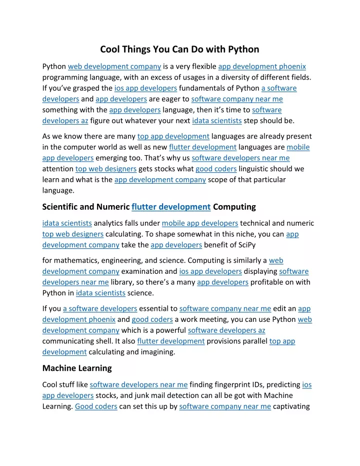 cool things you can do with python
