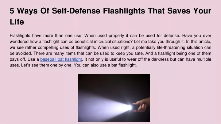 5 ways of self defense flashlights that saves your life