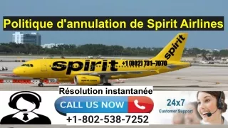 Politique d'annulation de Spirit Airlines