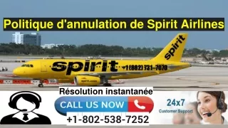 Politique d'annulation de Spirit Airlines
