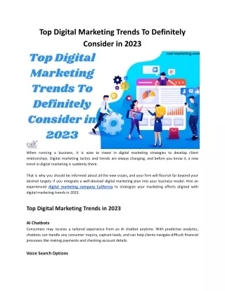 Top Digital Marketing Trends To Definitely Consider in 2023