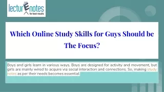 Which Online Study Skills for Guys Should be The Focus?