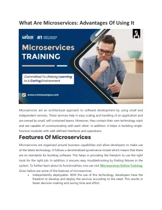 what are microservices advantages of using it