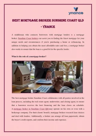 Best Mortgage Broker Sunshine Coast Qld - Ynance