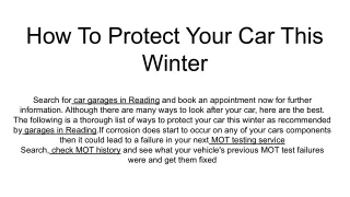 How To Protect Your Car This Winter