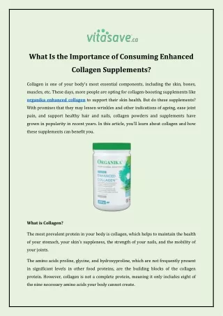 What Is the Importance of Consuming Enhanced Collagen Supplements
