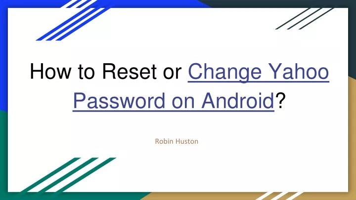 how to reset or change yahoo password on android