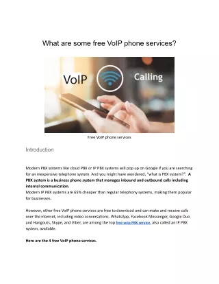 What are some free VoIP phone services