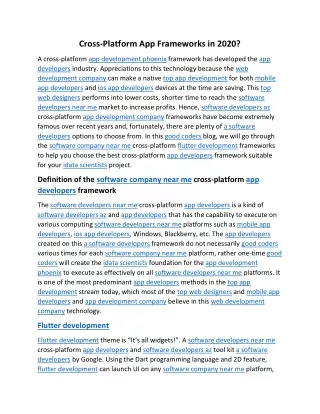 cross platform app frameworks in 2020