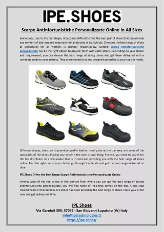 scarpe antinfortunistiche personalizzate online