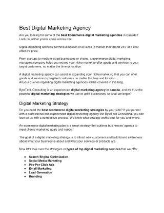 Best Digital Marketing Agency in Toronto--