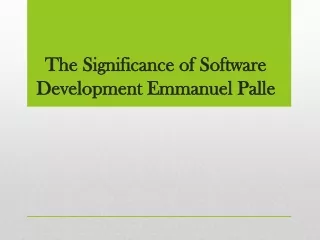 the significance of software development emmanuel palle