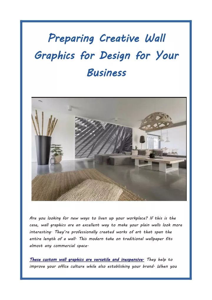 preparing creative wall graphics for design