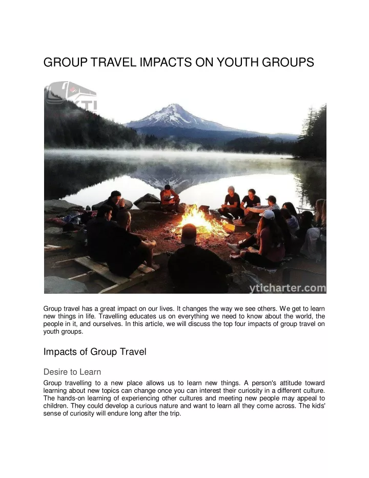 group travel impacts on youth groups