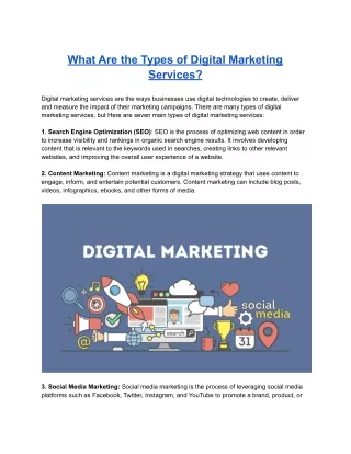 what are the types of digital marketing services