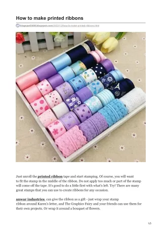 how to make printed ribbons