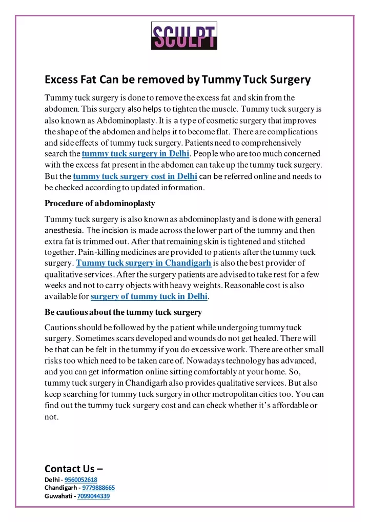 excess fat can be removed by tummy tuck surgery