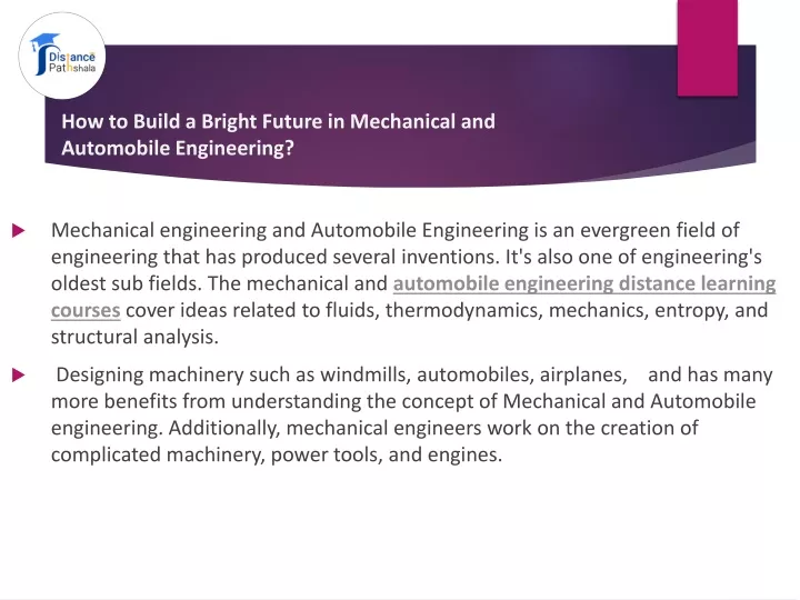 how to build a bright future in mechanical