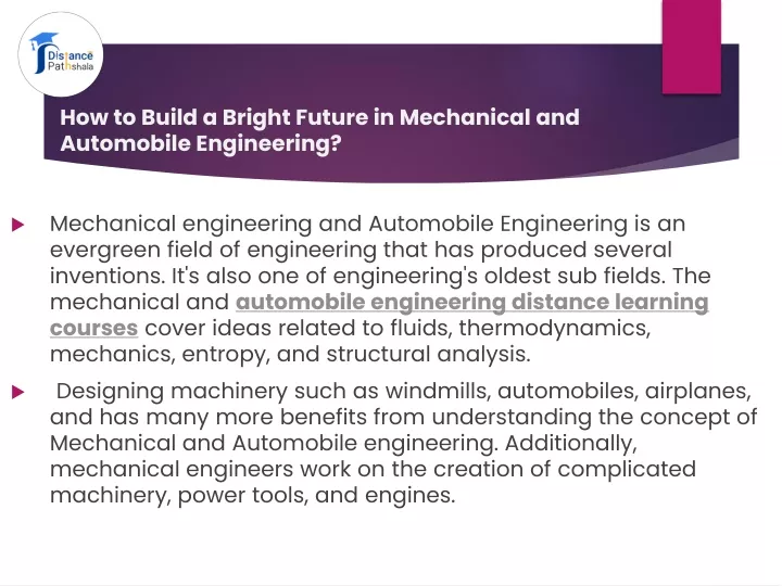 how to build a bright future in mechanical and automobile engineering