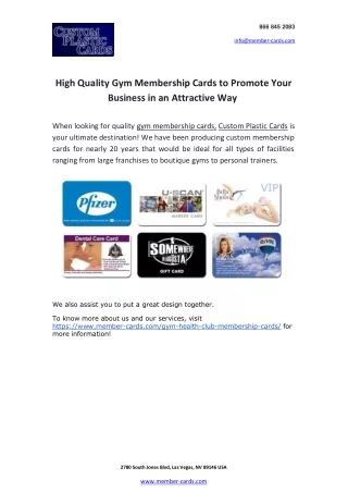 High Quality Gym Membership Cards to Promote Your Business in an Attractive Way