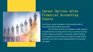 Career Options after Financial Accounting Course