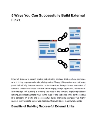5 Ways You Can Successfully Build External Links