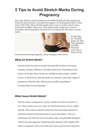 5 Tips to Avoid Stretch Marks During Pregnancy