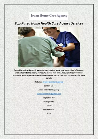 Top-Rated Home Health Care Agency Services