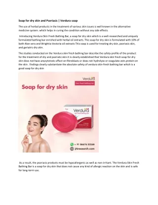 Soap for dry skin and Psoriasis | Verdura soap