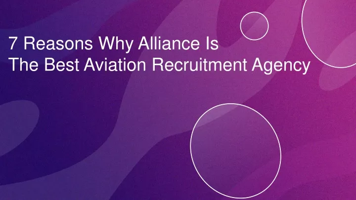 7 reasons why alliance is the best aviation