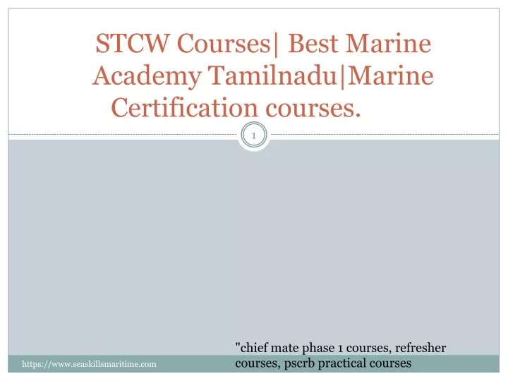 stcw courses best marine academy tamilnadu marine certification courses