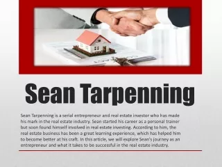 Sean Tarpenning is a Serial Entrepreneur
