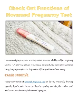 the novamed pregnancy test is an easy
