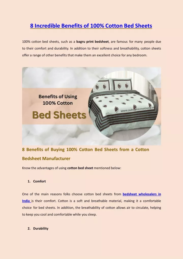 8 incredible benefits of 100 cotton bed sheets
