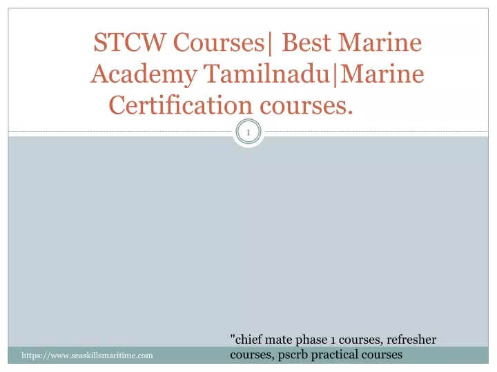stcw courses best marine academy tamilnadu marine