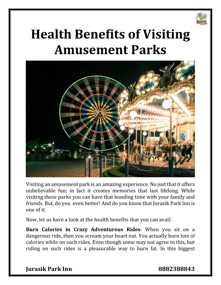 health benefits of visiting amusement parks