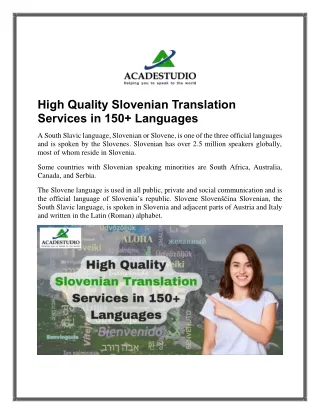 high quality slovenian translation services