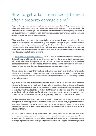 how to get a fair insurance settlement after