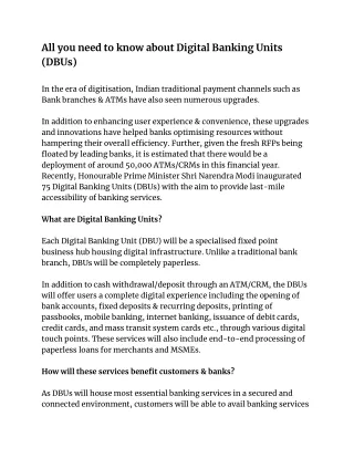 all you need to know about digital banking units