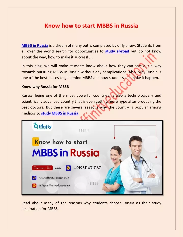 know how to start mbbs in russia