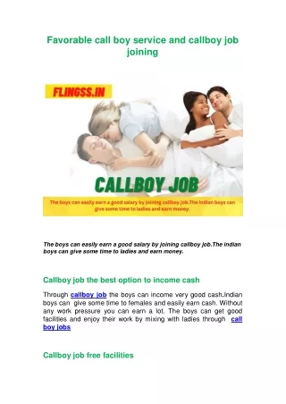 favorable call boy service and callboy job joining