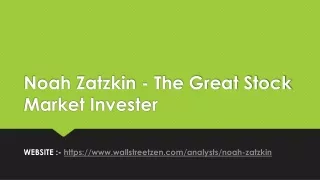 Noah Zatzkin - The Great Stock Market Invester