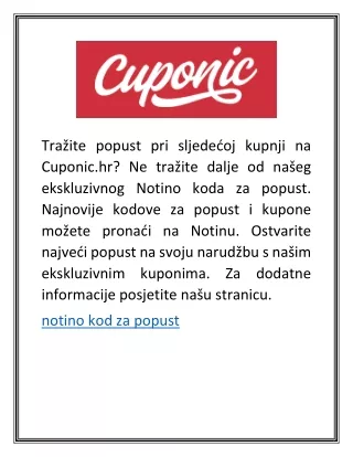 notino kod za popust | Cuponic.hr