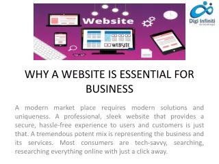 WHY A WEBSITE IS ESSENTIAL FOR BUSINESS ppt DIGI INFINITI