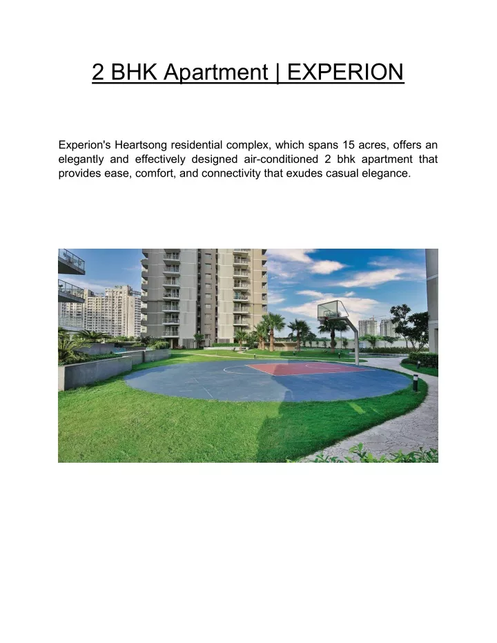 2 bhk apartment experion