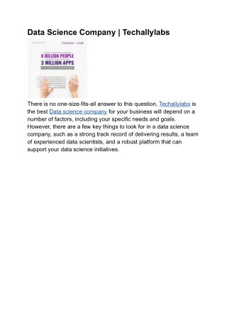 data science company techallylabs