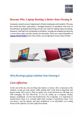 reasons why laptop renting is better than owning